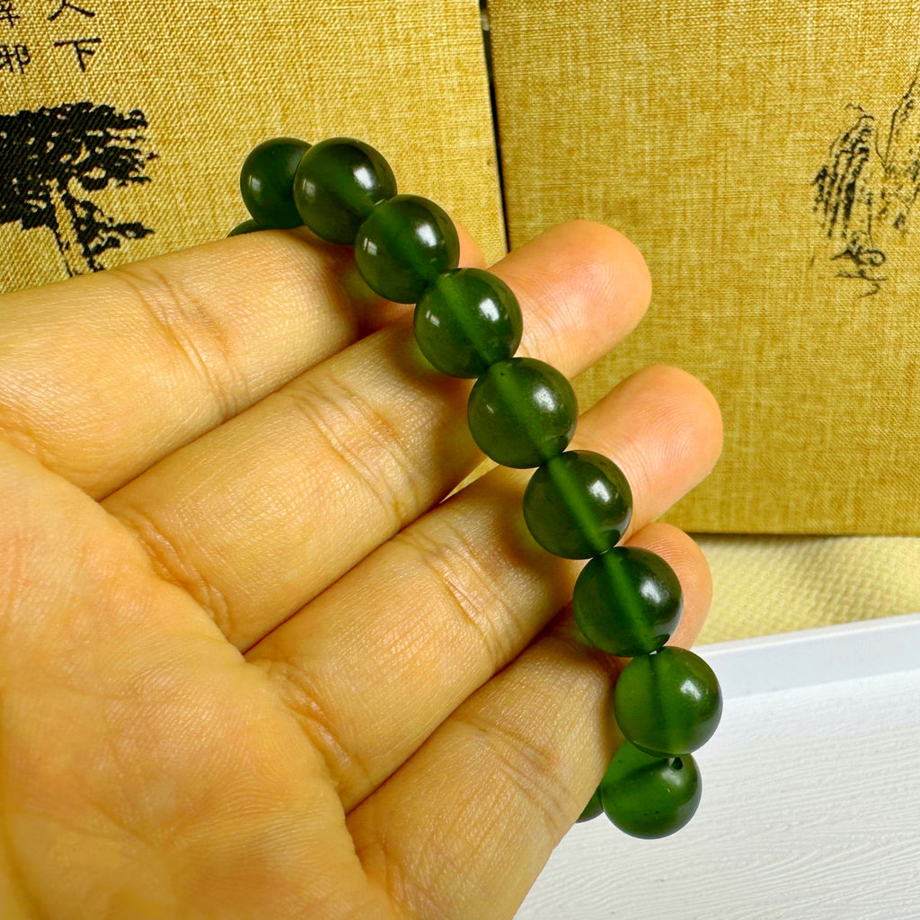 泰山碧玉·高透碧玉手串（大珠）