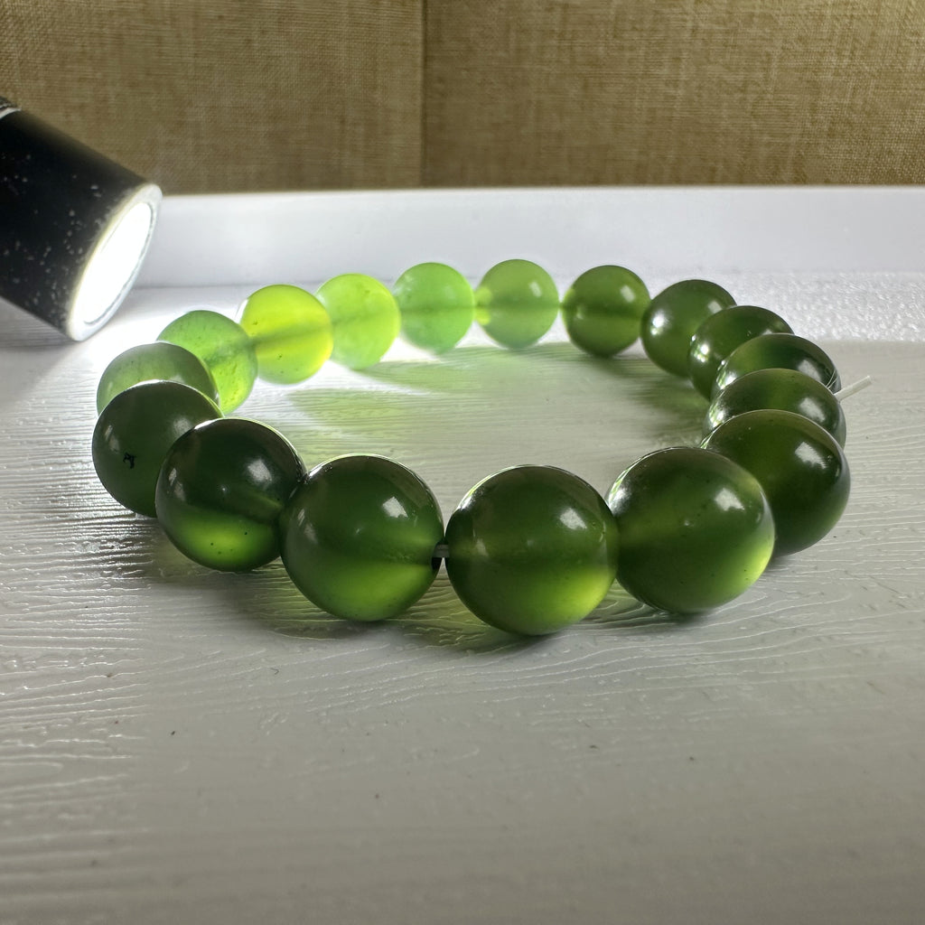 泰山碧玉·高透碧玉手串（大珠）