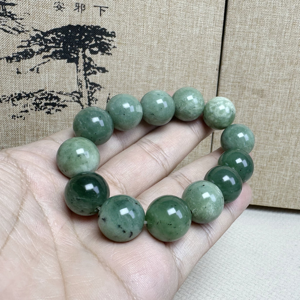 泰山花斑玉·手串（+手绘符箓）