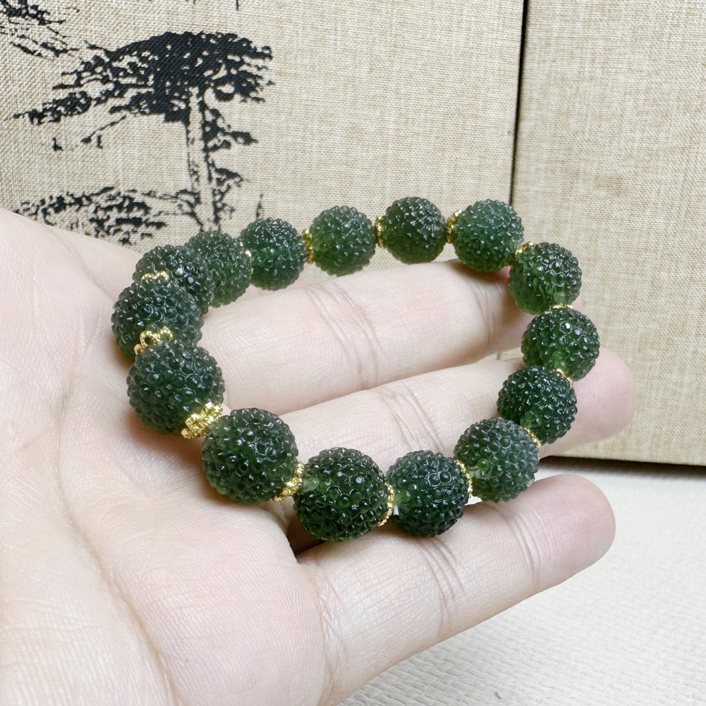 泰山碧玉·杨梅手串