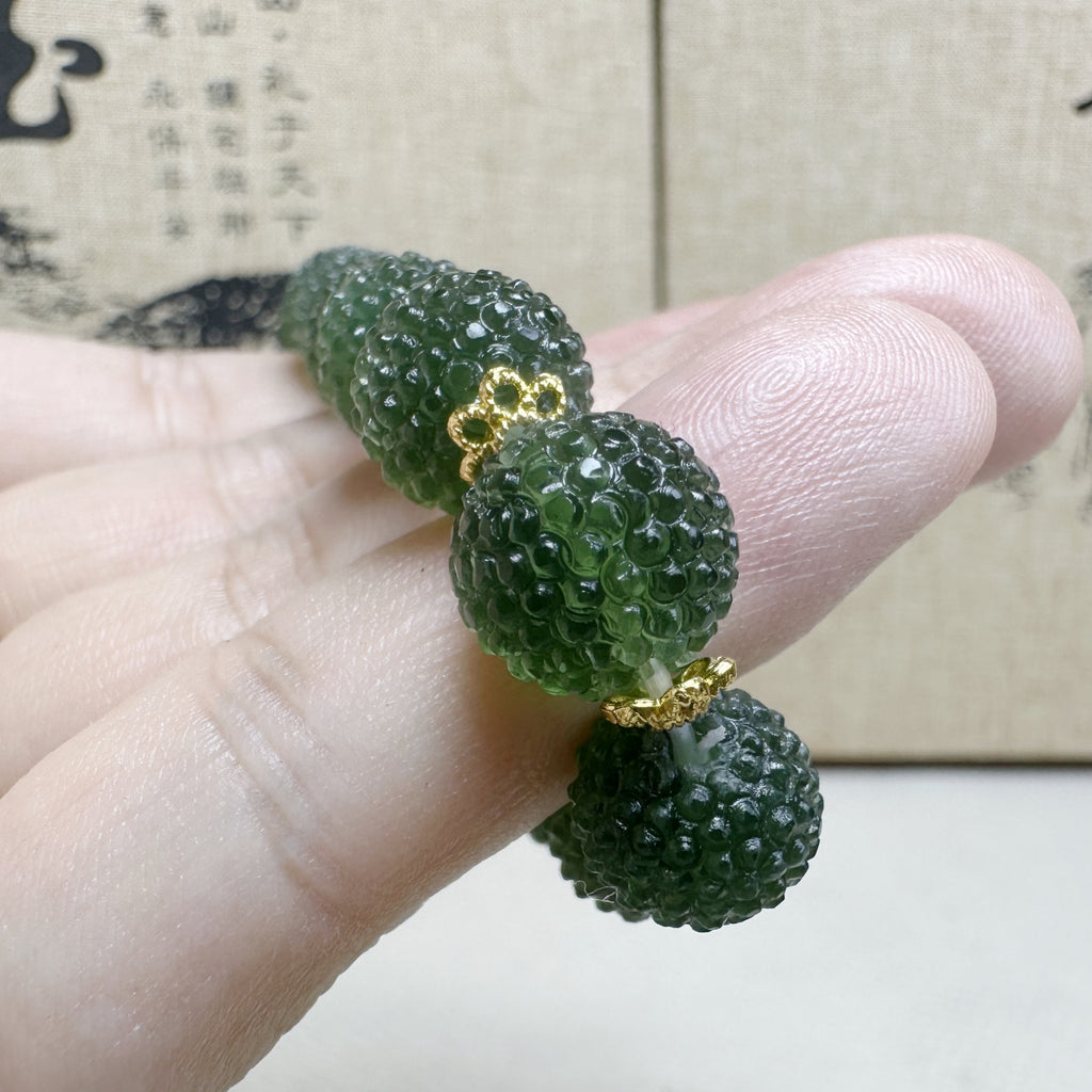 泰山碧玉·杨梅手串