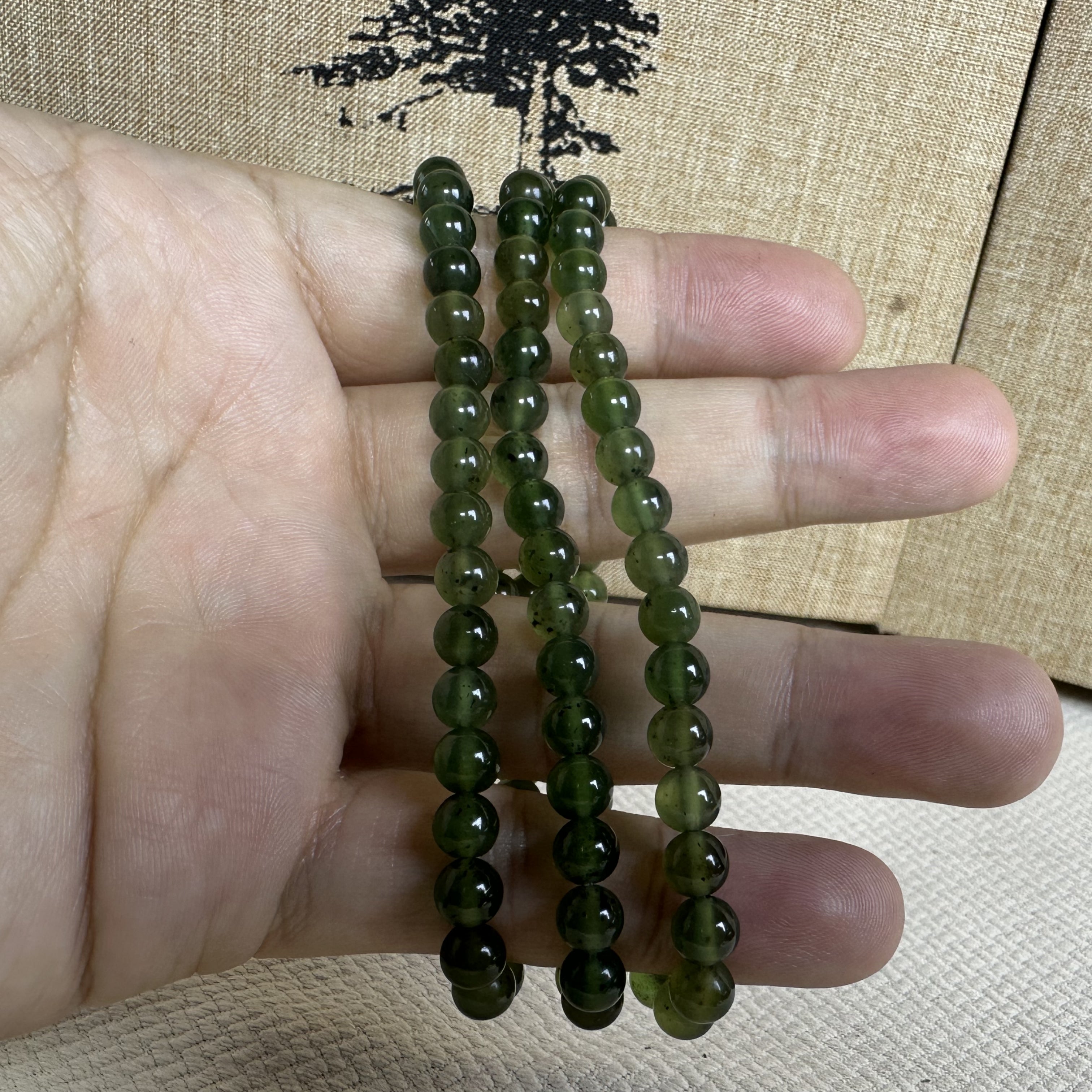 泰山碧玉·高透碧玉手串（小珠）