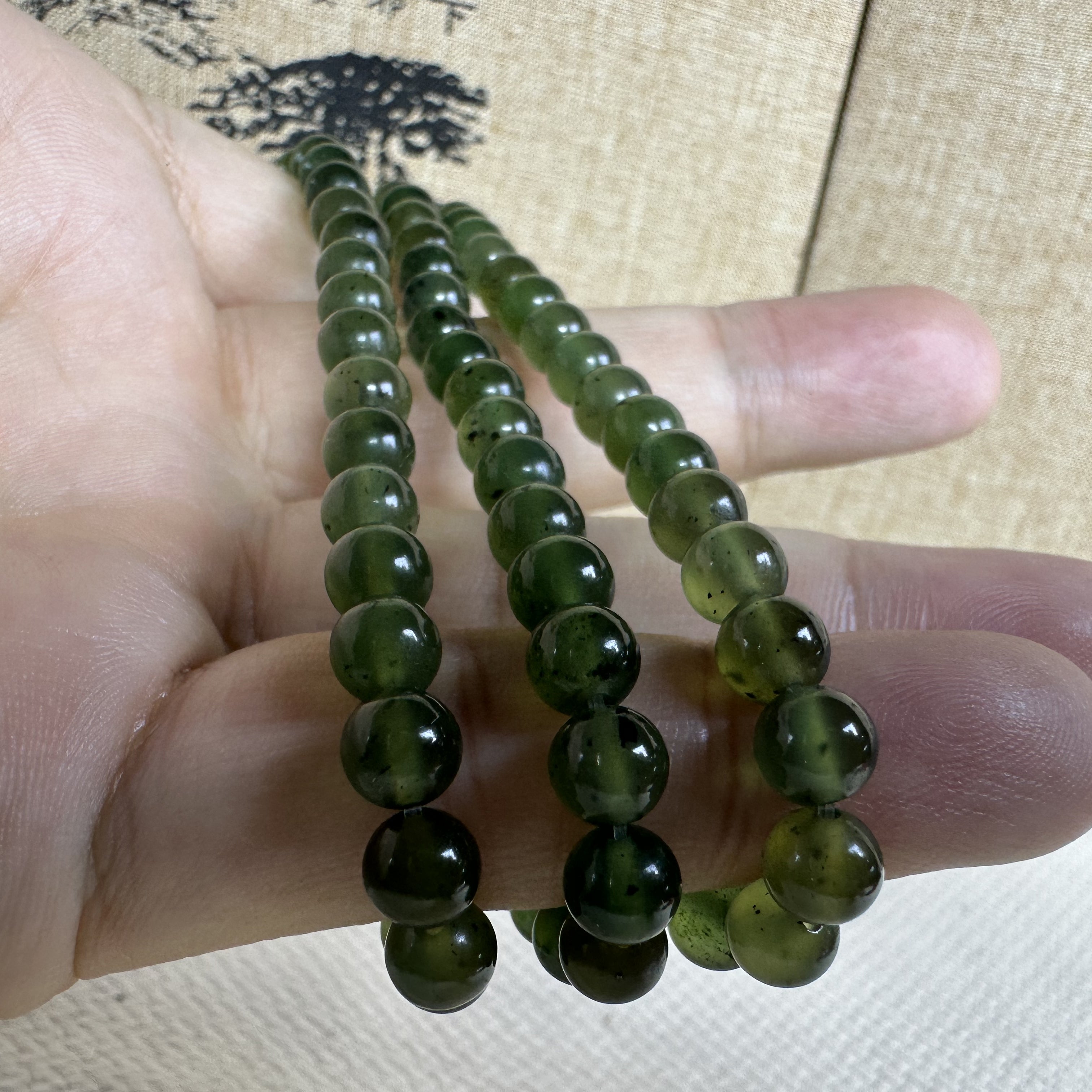 泰山碧玉·高透碧玉手串（小珠）